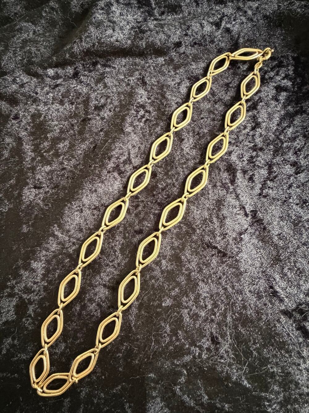 MILOR 14K Yellow Gold 24” Open Marquise Link Necklace Italy 10.4g